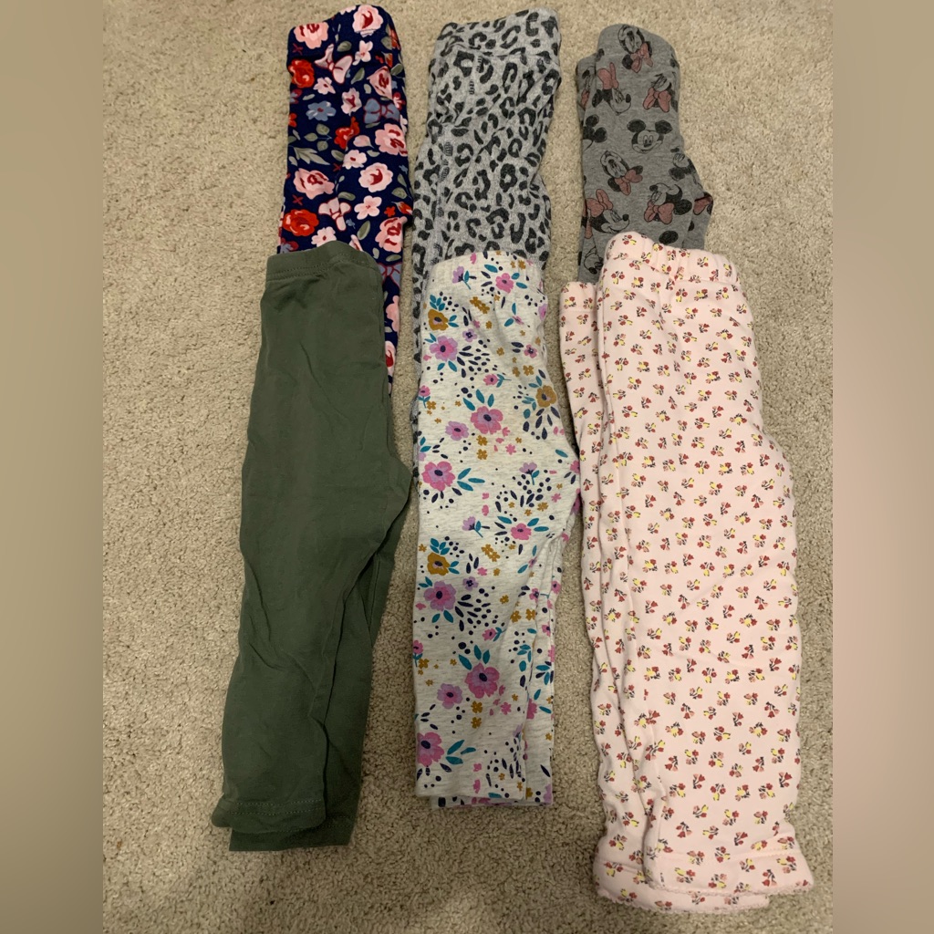 Lot Of 6 Girls Pants Size 18months - Carters, Disney, Jumping Beans